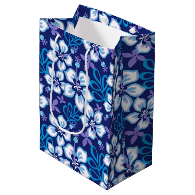 JUNGLE SURF (BLAUER COMBO) MITTLERE GESCHENKTÜTE (Vorderseite Schrägansicht)