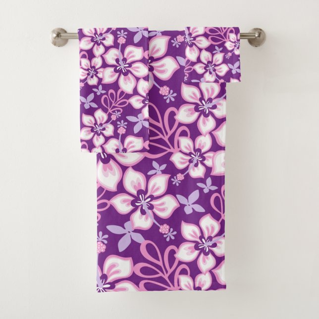 JUNGLE SURF (LILA COMBO) BAD TOWEL SET (Insitu)