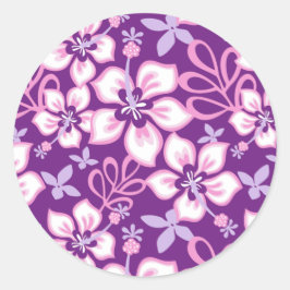 JUNGLE SURF (LILA COMBO) CLASSIC ROUND STICKER