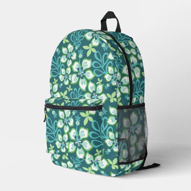 JUNGLE SURF PATTER IN AQUAMARIN BEDRUCKTER RUCKSACK (Rückseitige Ecke Rechts)