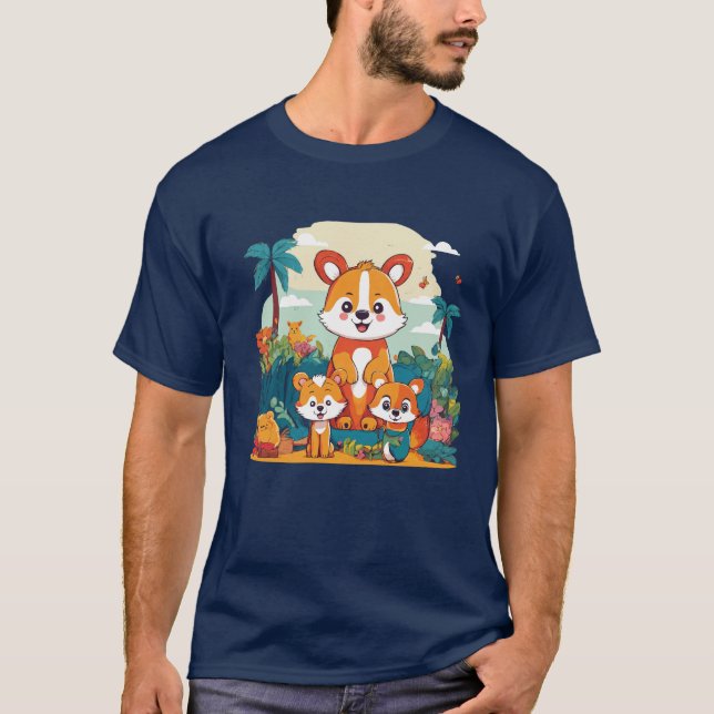 Jungle Swing Affen T-Shirt (Vorderseite)