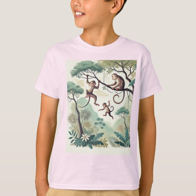Jungle Swing Monkey T-Shirt - Fun, Wild & Stylish! (Vorderseite)