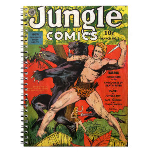 Jungle Tarzan & Black Panther Vintage Comicen Notizblock