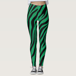 Jungle Theme Green und Black Leggings