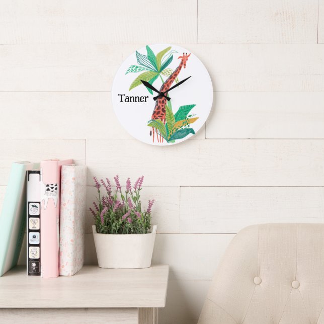 Jungle Theme Kinderzimmer Dekoration Große Wanduhr (Lesesaal)
