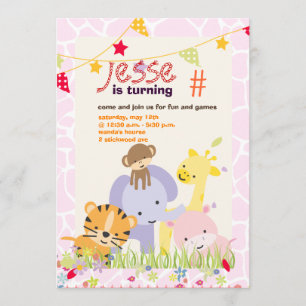Jungle Theme/Personalisiertes Party/Foto Einladung