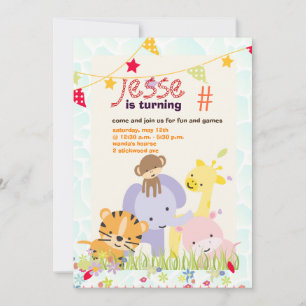 Jungle Theme/Personalisiertes Party/Foto Einladung