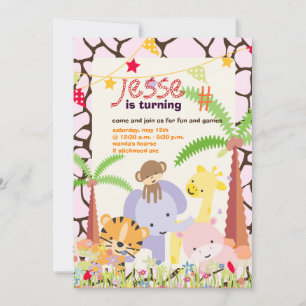 Jungle Theme/Personalisiertes Party/Foto Einladung