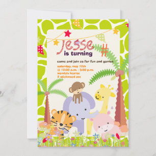 Jungle Theme/Personalisiertes Party/Foto Einladung