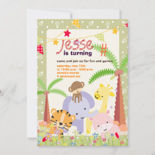 Jungle Theme/Personalisiertes Party/Foto Einladung