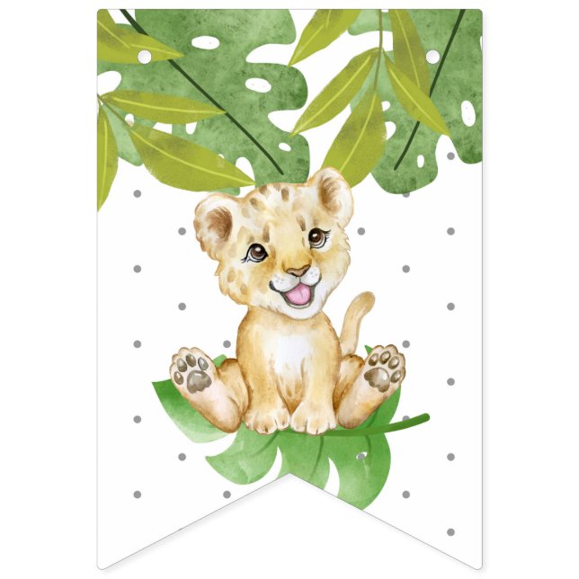 Jungle Themed Happy Birthday Kids Bunting Flags Wimpelkette (Dreizehnte Fahne)