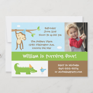 Jungle Tiere Einladung zur Geburtstagsparty