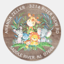 Jungle-Tiere neutrale Babydusche-Adressetikett