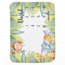 Jungle Tiere Safari Monatsmilestone