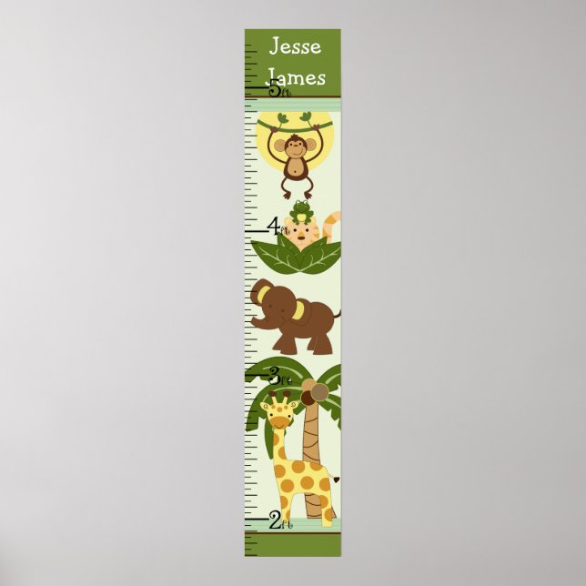 Jungle Tiere Wachstumsdiagramm Behalten auf 8x44! Poster (Vorne)