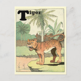 Jungle Tiger Animal Alphabet Postkarte