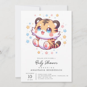 Jungle Tiger Baby Dusche Einladung