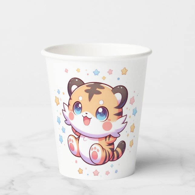 Jungle Tiger Baby Duschpapier Pappbecher (Vorderseite)