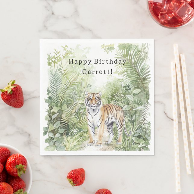 Jungle Tiger Birthday Serviette (Beispiel)