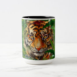 Jungle Tiger Coffee Tasse | Farbiger Tiger Art Cup