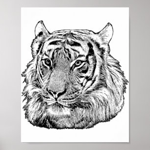 Jungle Tiger Face Safari Tierart Originalität Poster