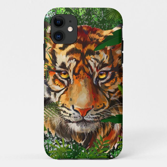 Jungle Tiger iPhone Case | Farbiges Tiger iPhone (Rückseite)