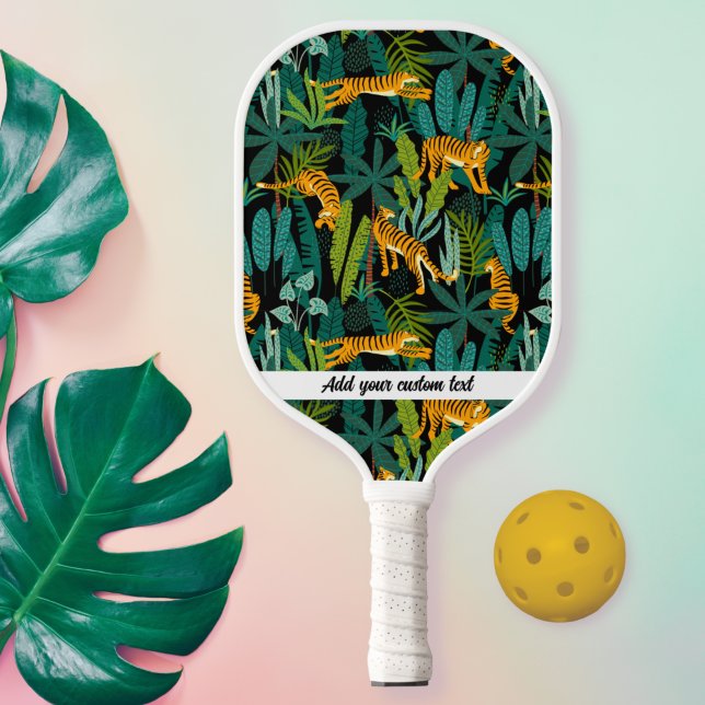 Jungle Tiger Palm Leaf Muster Benutzerdefinierter  Pickleball Schläger (Von Creator hochgeladen)