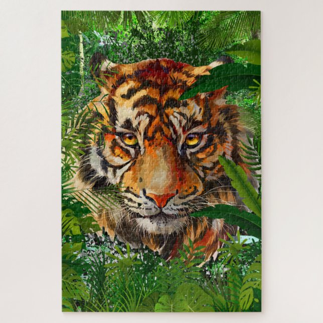 Jungle Tiger Puzzle | Farbenfrohe Tiger Puzzle (Vertikal)