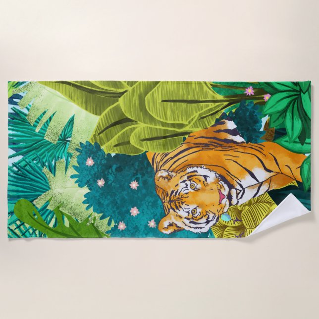 Jungle Tiger Strandtuch (Vorderseite)
