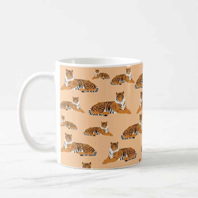 Jungle Tiger Tiermuster Kaffeetasse (Links)
