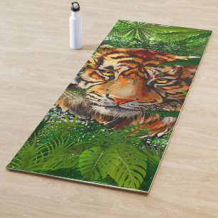 Jungle Tiger Yoga Mat Farbenfroher Tiger Zeichne Yogamatte