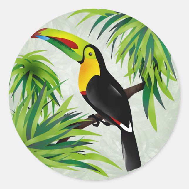 Jungle Toucan Runder Aufkleber (Vorderseite)