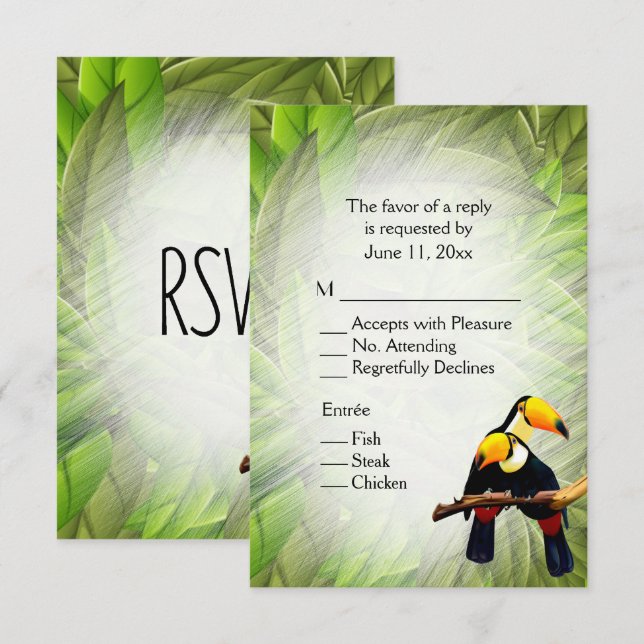Jungle Toucans UAWG mit Entschlüsselung Einladung (Vorne/Hinten)
