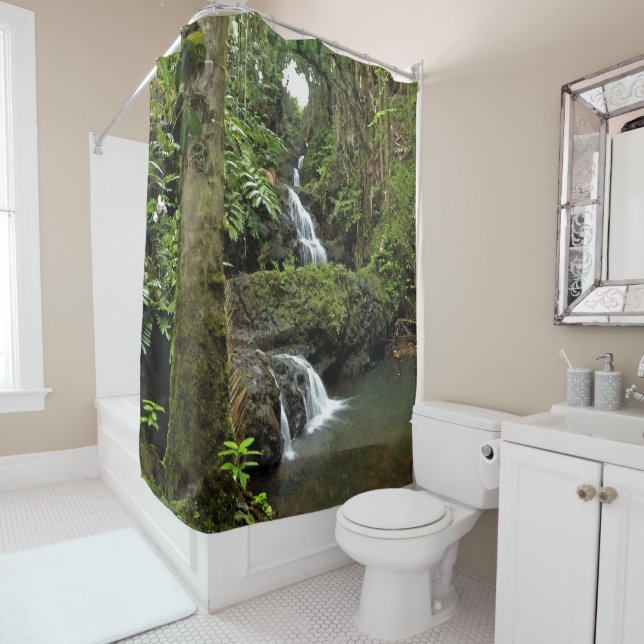 JUNGLE WATERFALL SHOWER CURTAIN DUSCHVORHANG (Beispiel)