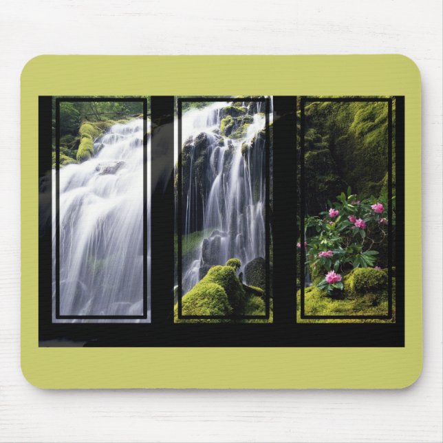 Jungle Waterfall Triptychon Mousepad (Vorne)