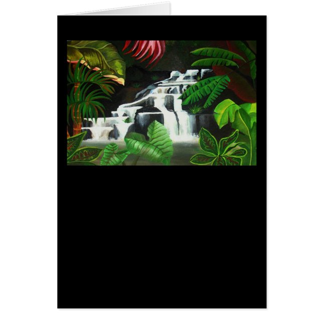 Jungle Waterfall Wilderness Akryllische Malerei (Vorne)