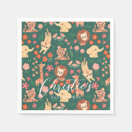 Jungle Wild Animal Baby Dusche Papier Napkin Serviette