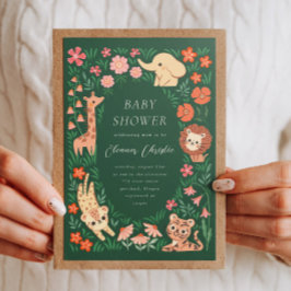 Jungle Wild Animal Tropical Baby Shower Einladung