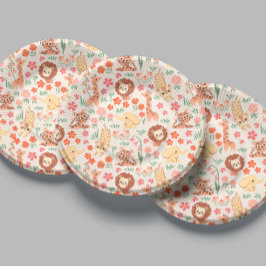Jungle Wild Baby Animal Tropical Paper Plate Pappteller