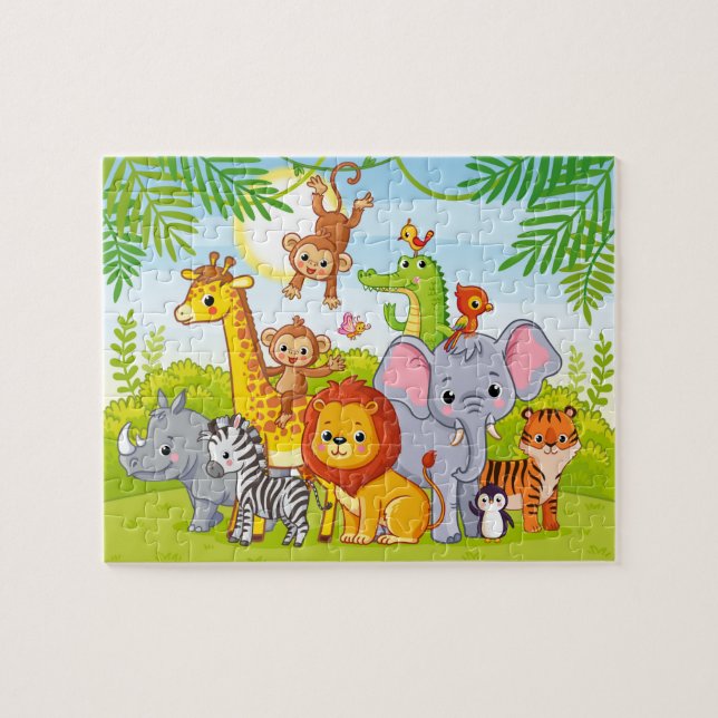 Jungle Wild Baby Animals Puzzle (Horizontal)