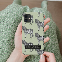 Jungle Zebra Wild Pattern & Personalized Name