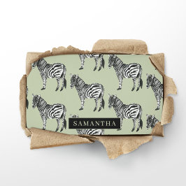 Jungle Zebra Wild Pattern & Personalized Name Visitenkarte