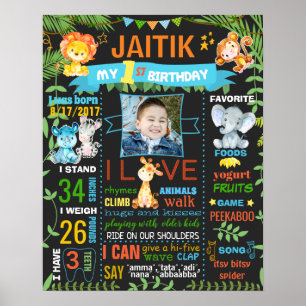 Jungle Zoo Animaux sauvages Tableau de bord d'anni