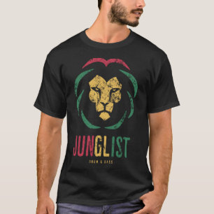 Junglist Drum and Bass Lion Head Jungle Music T-Shirt