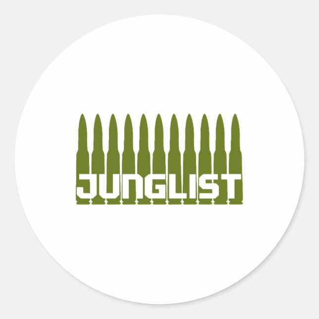 Junglist Green Runder Aufkleber (Vorderseite)