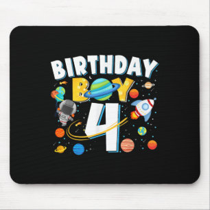 Jungs 4. Geburtstag Raumfahrtaktiva vier Jahre Mousepad