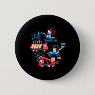 Jungs 4. Juli Kranwagen Baufahrzeug Button