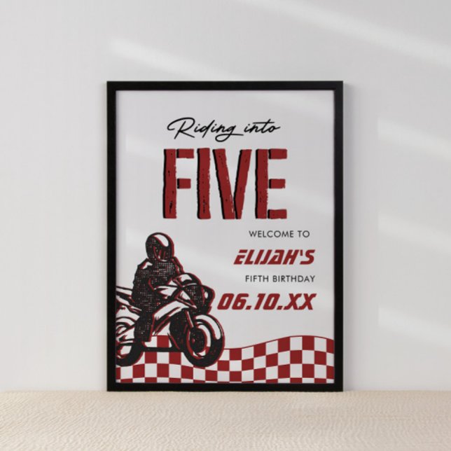 Jungs 5th Motocross Dirt Bike Geburtstag Poster (Von Creator hochgeladen)