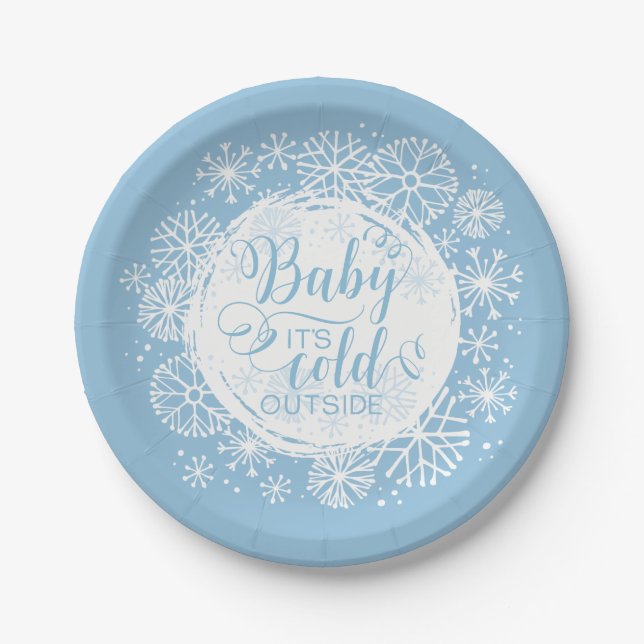 Jungs Baby Es ist kalt draußen 7" Papierplatte Pappteller (Vorderseite)