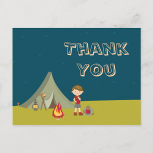 Jungs Camping Geburtstagsparty Dankeskarten Postkarte